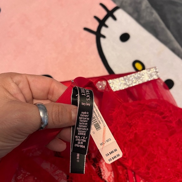 Victoria's Secret Red Lace Garter Skirt - Picture 3 of 3